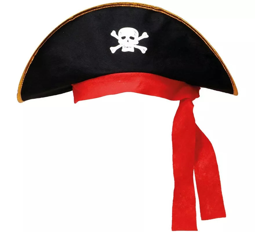Translation missing: es.Gorro o Sombrero de Pirata negro con Calavera