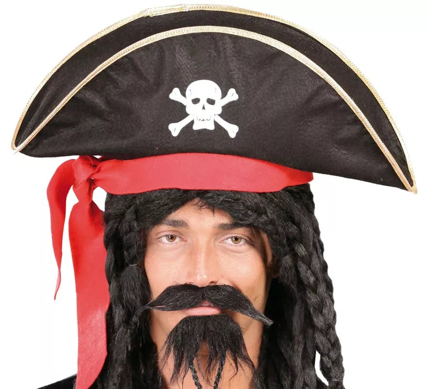 Translation missing: es.Gorro o Sombrero de Pirata negro con Calavera