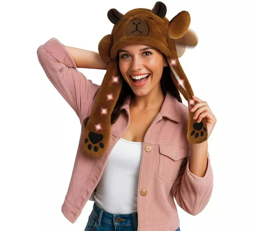 Gorro Orejas Capibara con Movimiento y luz