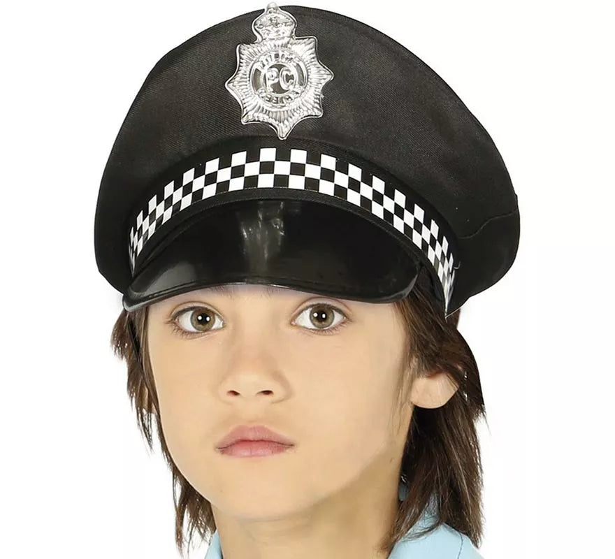 Translation missing: es.Gorro Policía con placa plateada