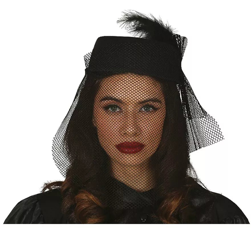 Translation missing: es.Gorro y Velo de Viuda Negro
