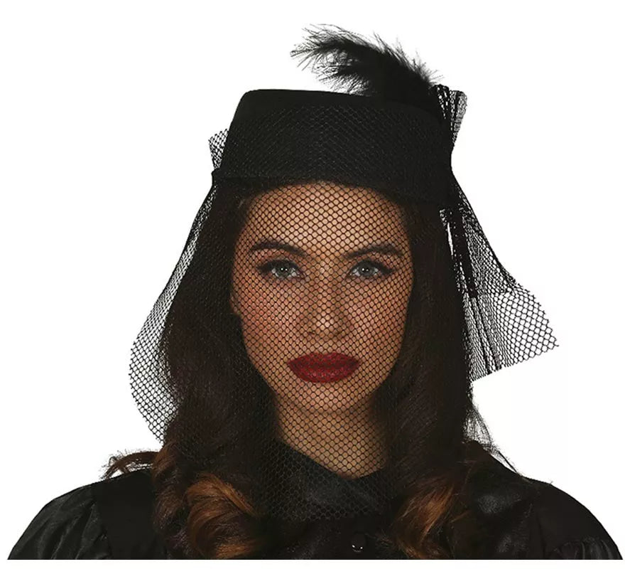 Translation missing: es.Gorro y Velo de Viuda Negro