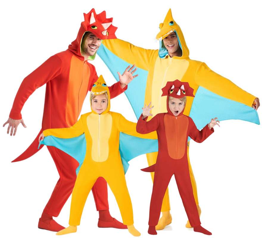 Grupo de dinosaurios divertidos