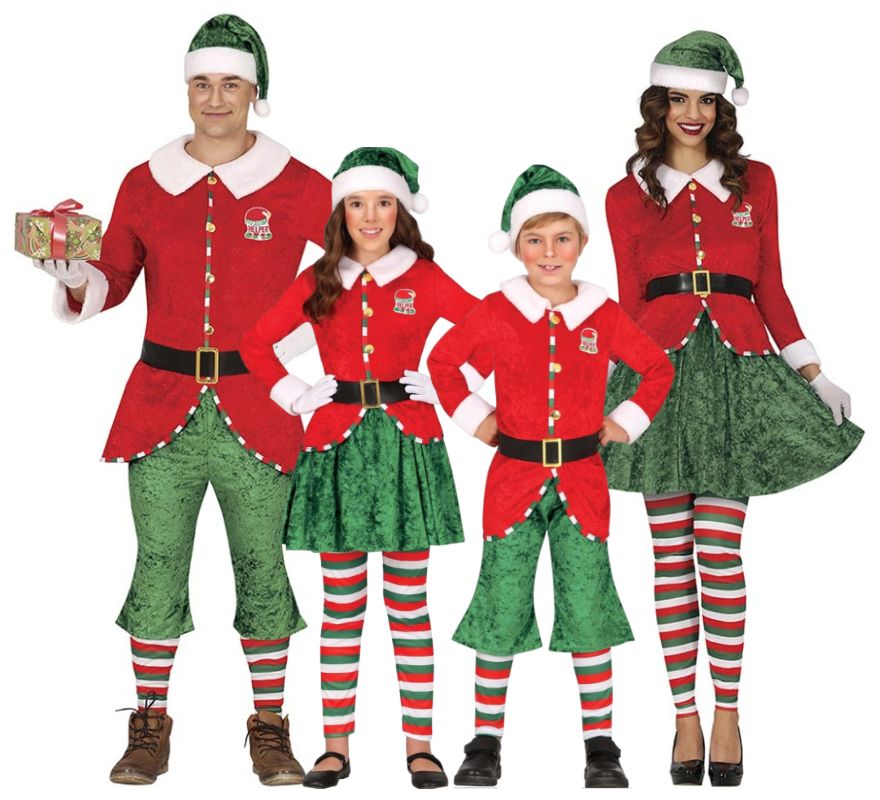 Grupo de elfos ayudantes de Santa