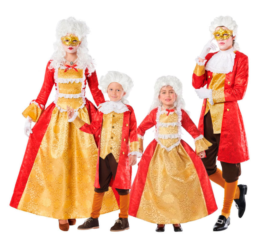 Grupo de época rojo y dorado