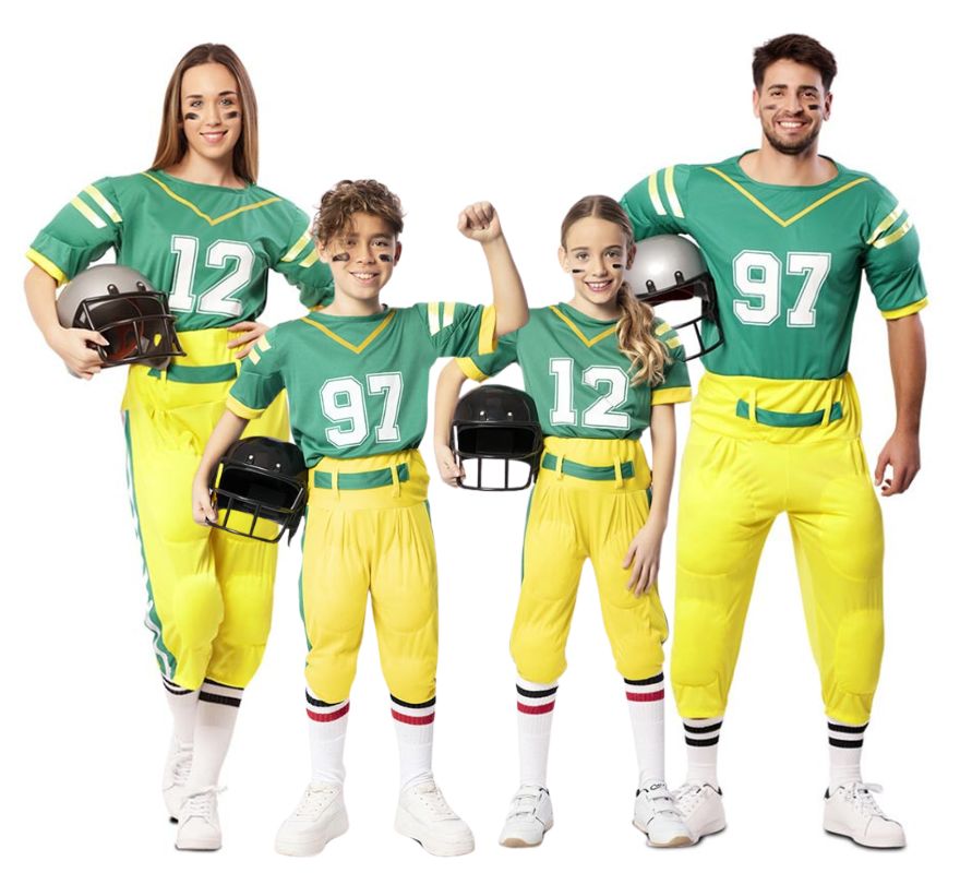 Grupo de fútbol americano amarillo y verde