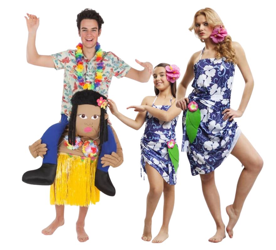Grupo de Hawaianos con flores