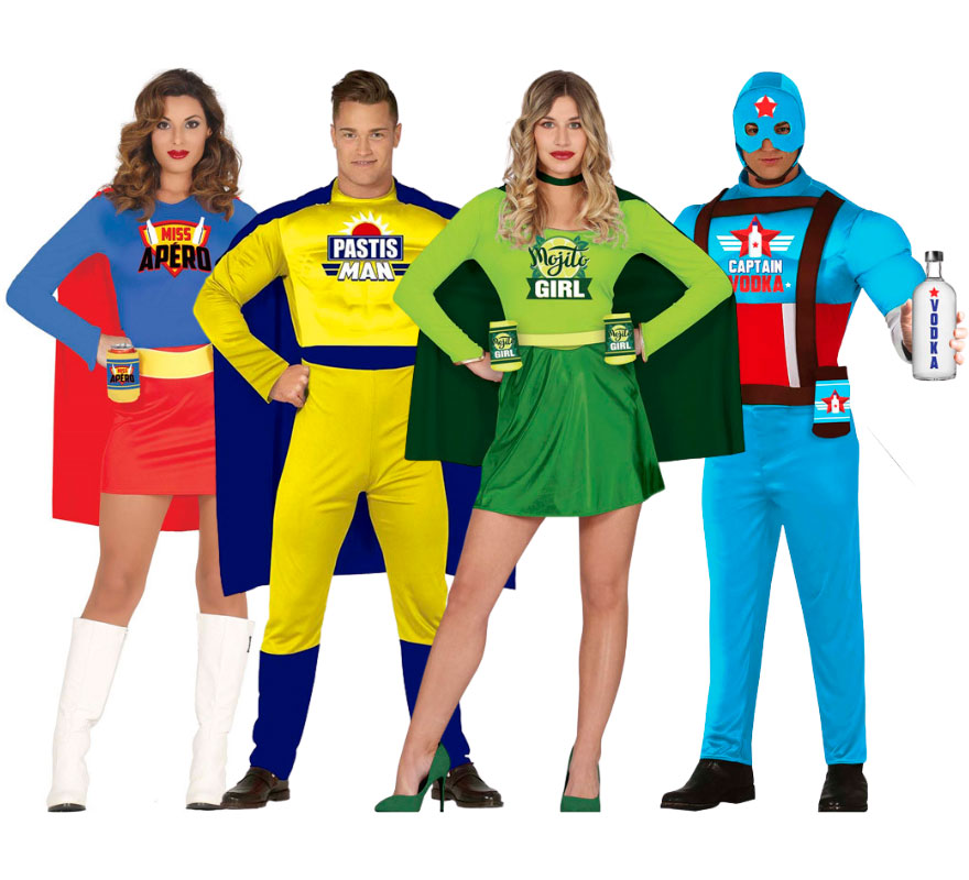 Grupo de superhéroes de bebidas