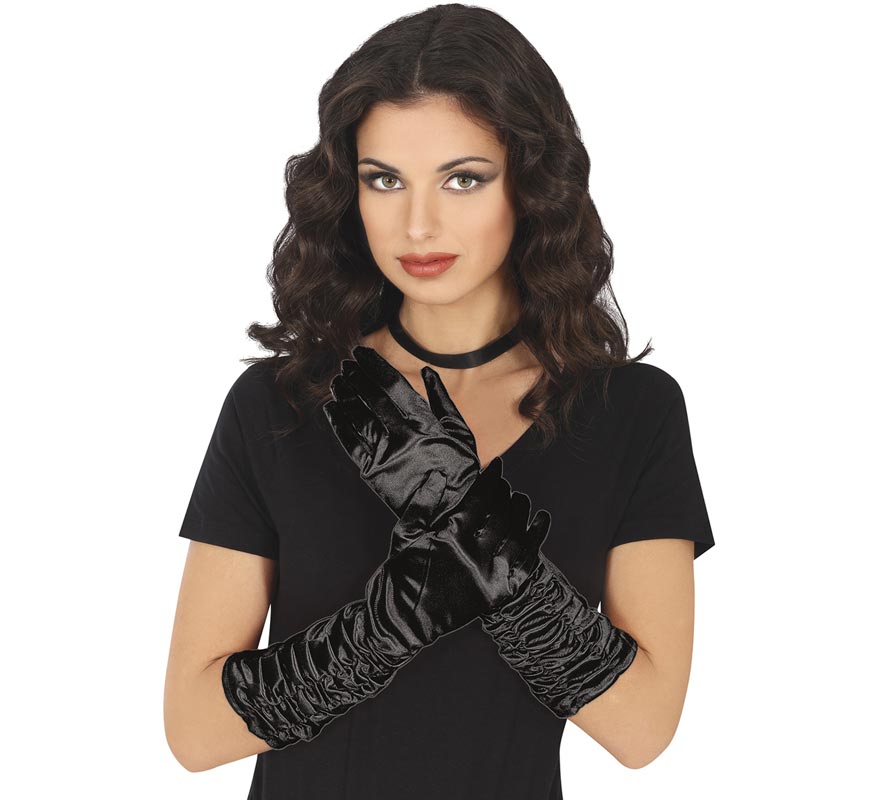 Guantes arrugados negros