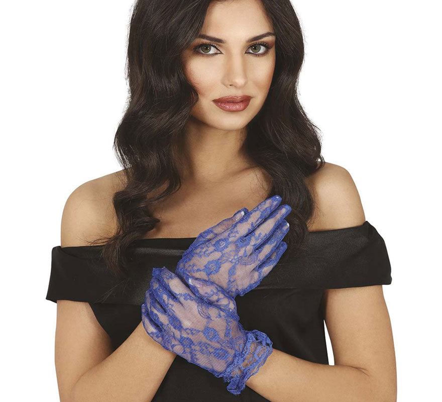Translation missing: es.Guantes Calados Azul de 22 cms