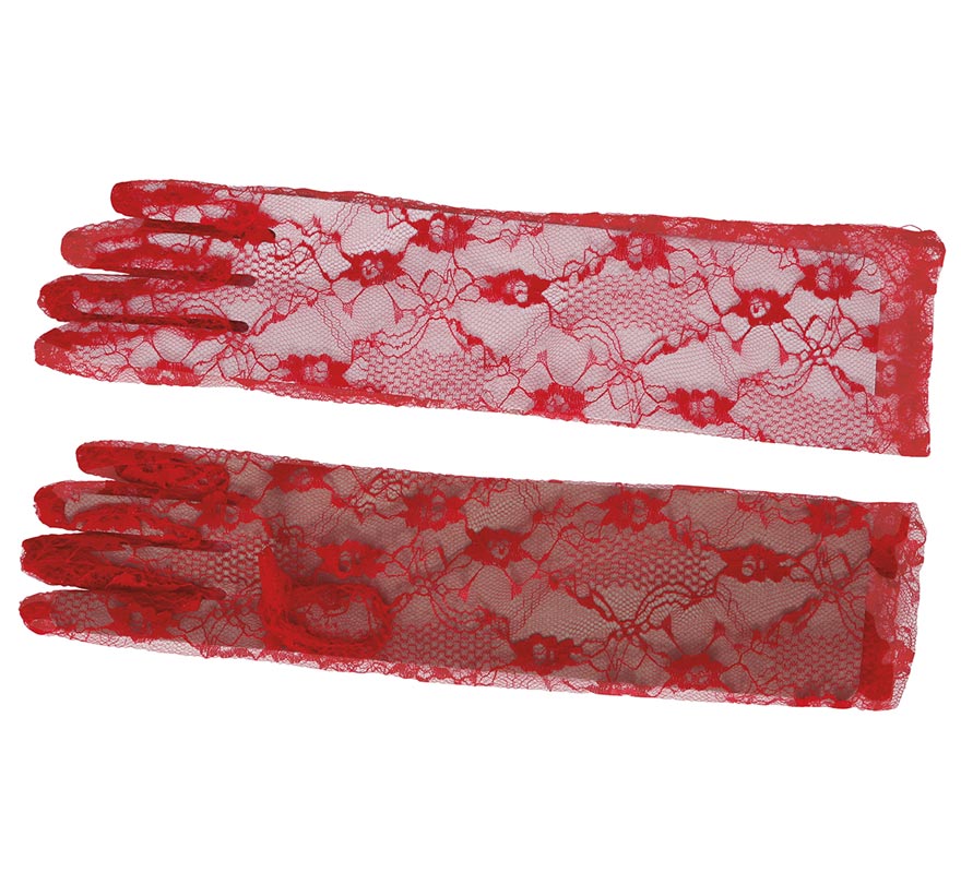 Translation missing: es.Guantes Calados Rojos de 38 cm