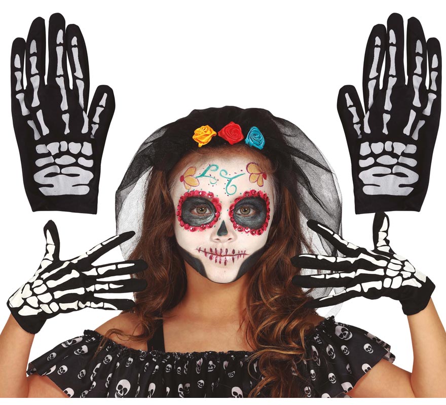Translation missing: es.Guantes con Huesos de Esqueletos Infantiles