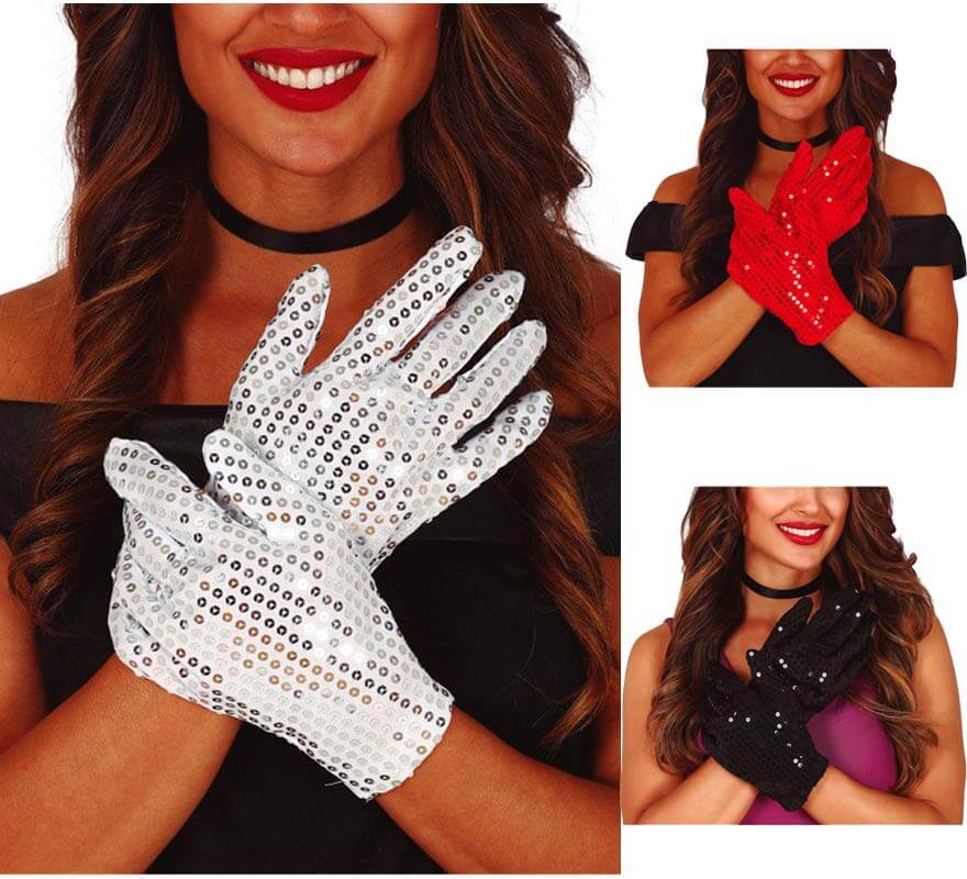 Translation missing: es.Guantes con Lentejuelas en varios colores de 22 cm