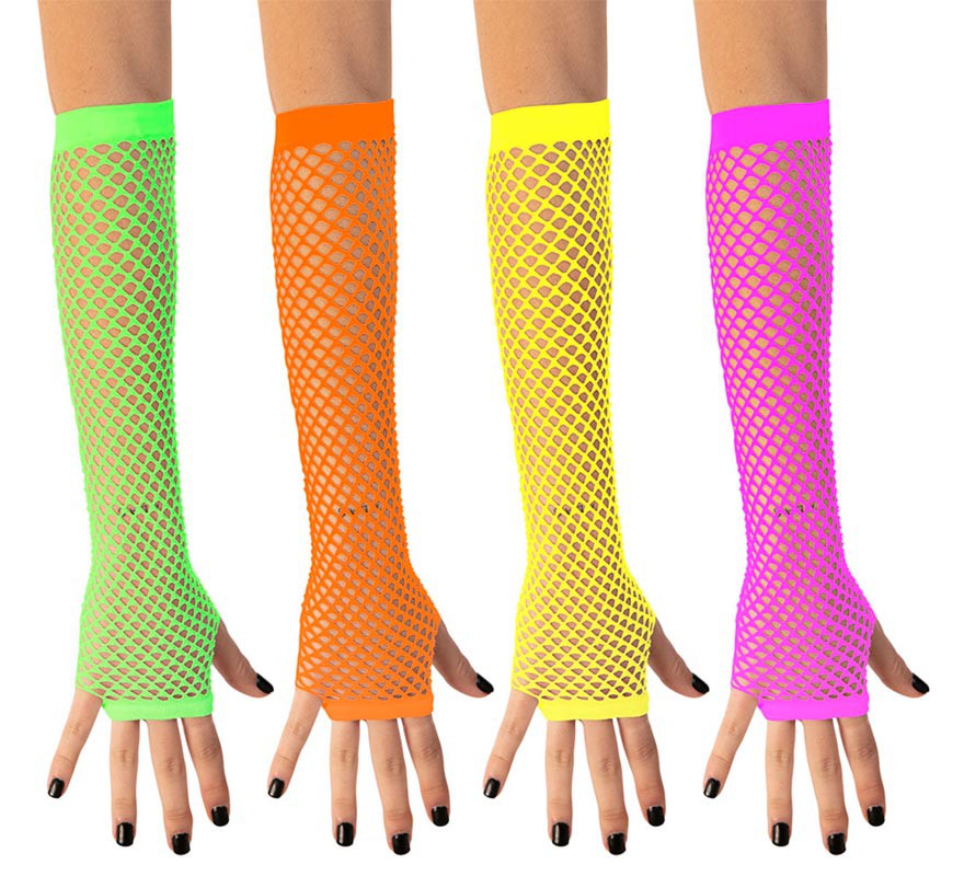 Translation missing: es.Guantes rejilla de los años 80 en varios colores de 24 cm