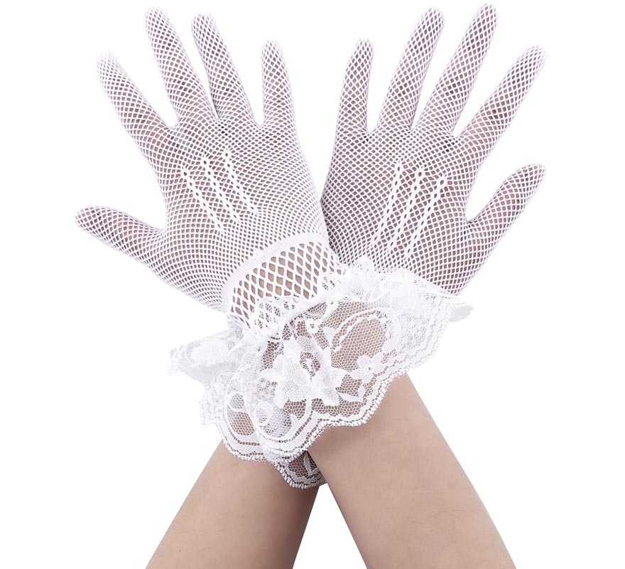 Translation missing: es.Guantes de Red Blanco con Encaje