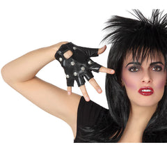 Guantes de Rockero Negro con Parches