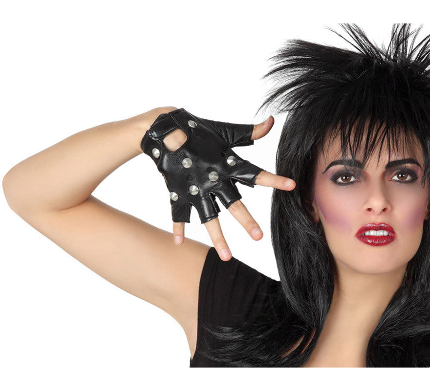 Translation missing: es.Guantes de Rockero Negro con Parches