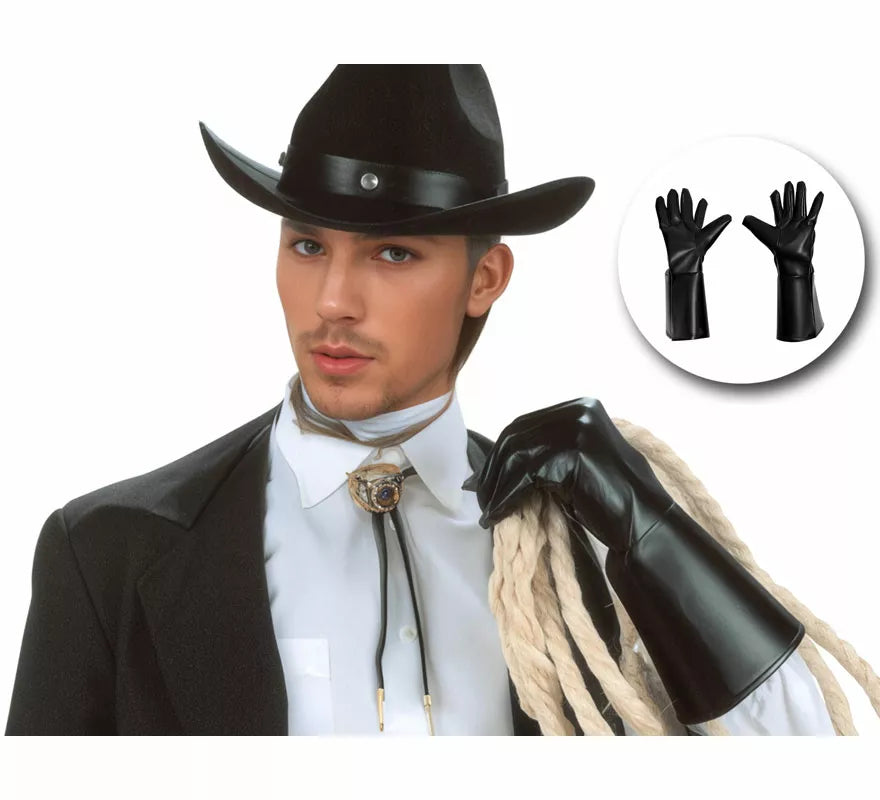 Translation missing: es.Guantes de Vaquero Efecto Cuero para adultos