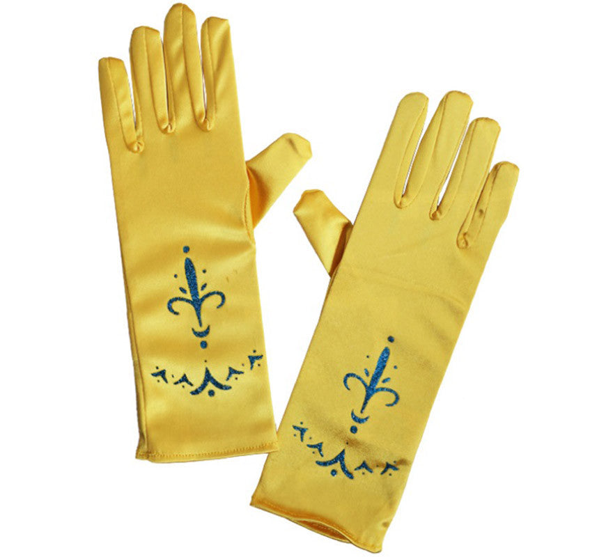 Translation missing: es.Guantes largos de Princesa dorados infantiles de 24 cm
