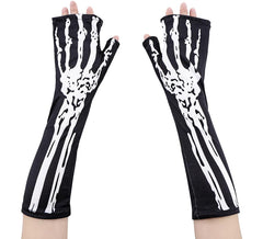 Guantes Largos Esqueleto sin Dedos