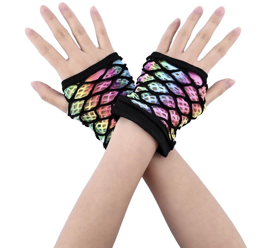 Translation missing: es.Guantes sin Dedos de Red corto Arco iris