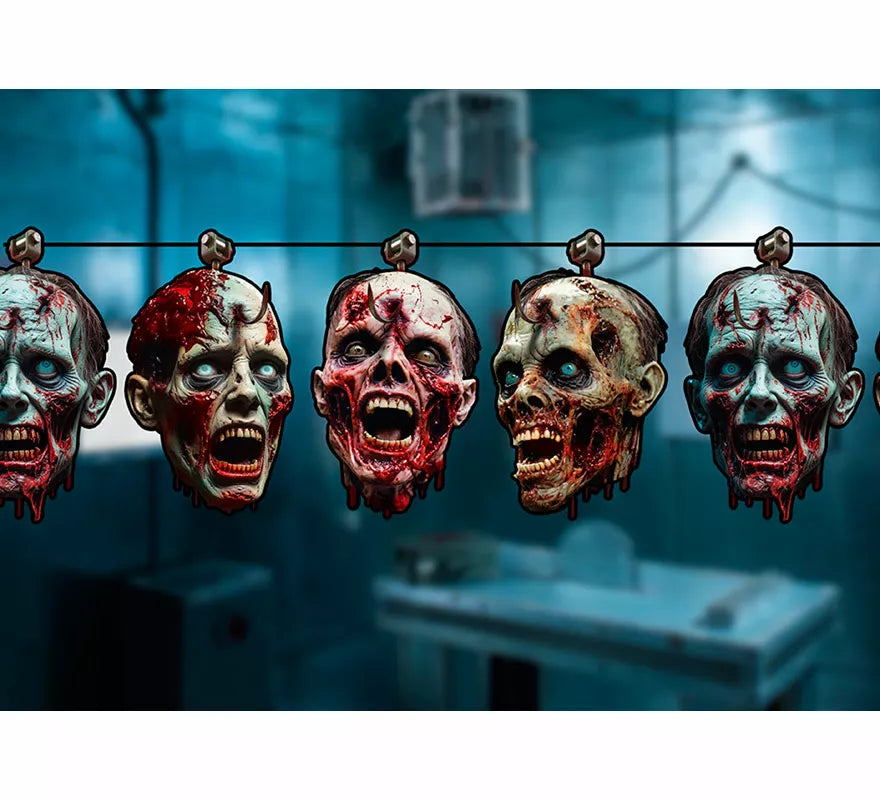 Translation missing: es.Guirnalda Cabeza Zombie Sangrienta de 300 cm 23x16 cm