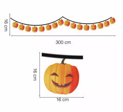 Guirnalda Calabazas de 300 cm 16X16 cm (Alta calidad)