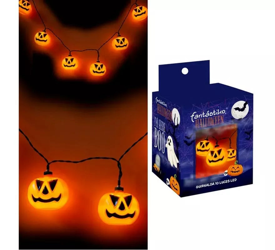 Guirnalda de 10 Calabazas iluminación LED de 150 cm