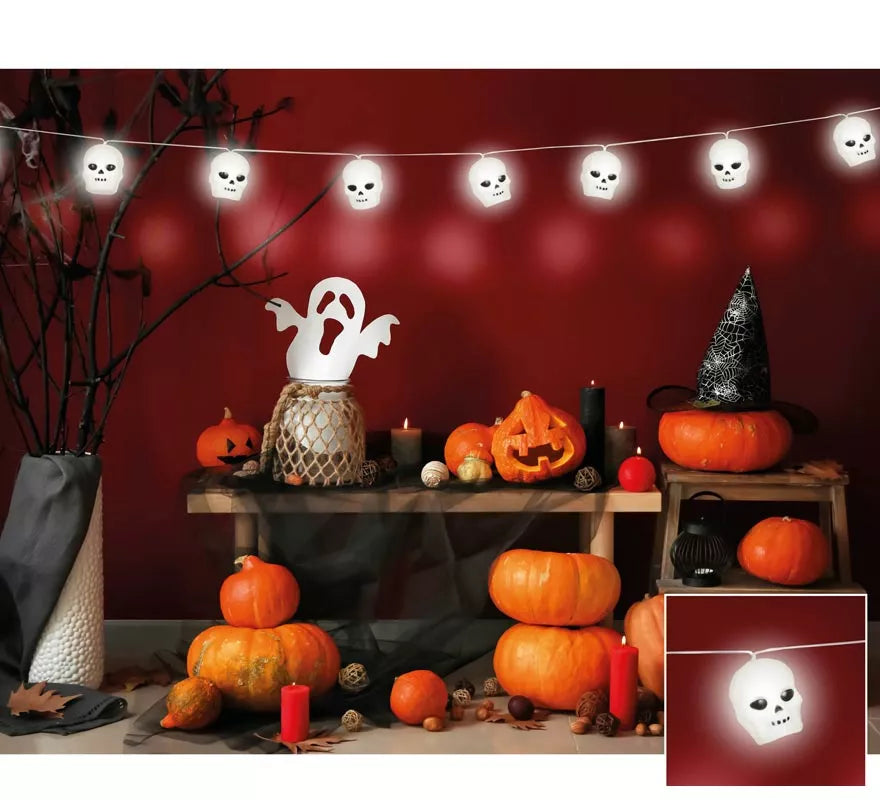 Translation missing: es.Guirnalda de 12 Calaveras con Luz 180 Cm