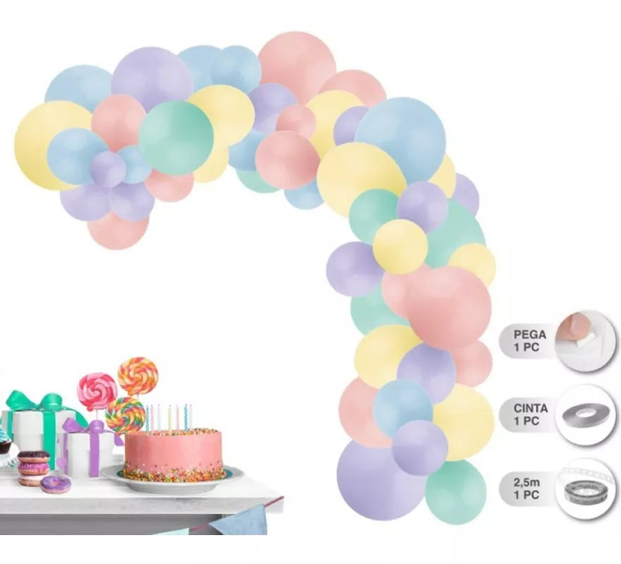 Translation missing: es.Guirnalda de 77 Globos colores pastel