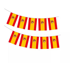 Guirnalda de Banderas de España de plástico 20x30 cm de 10 m de largo