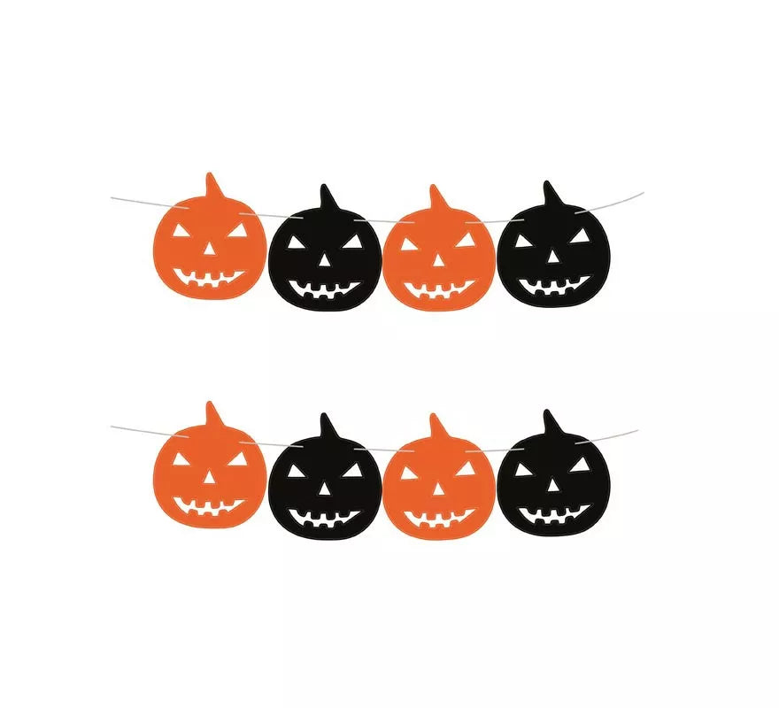 Translation missing: es.Guirnalda de Calabaza negro y naranja de 3 m