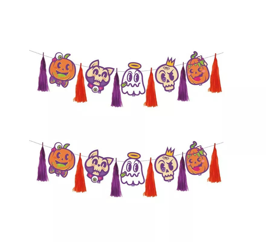 Translation missing: es.Guirnalda de Calabaza y Fantasma de Anime de 2 m