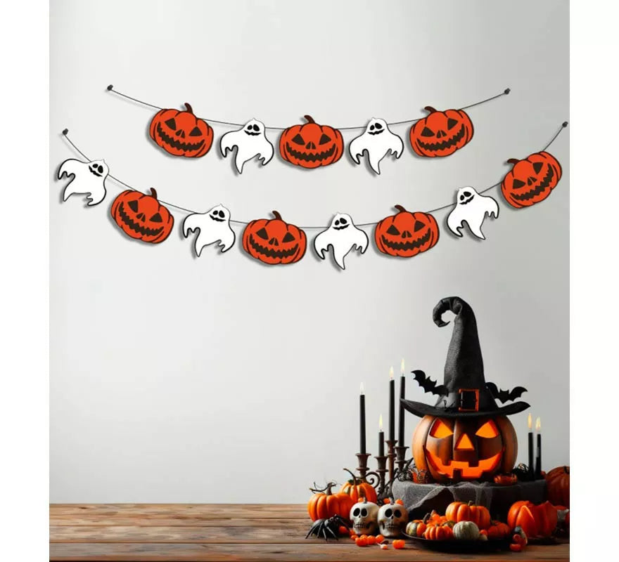Translation missing: es.Guirnalda de Calabazas y fantasmas de 3 m