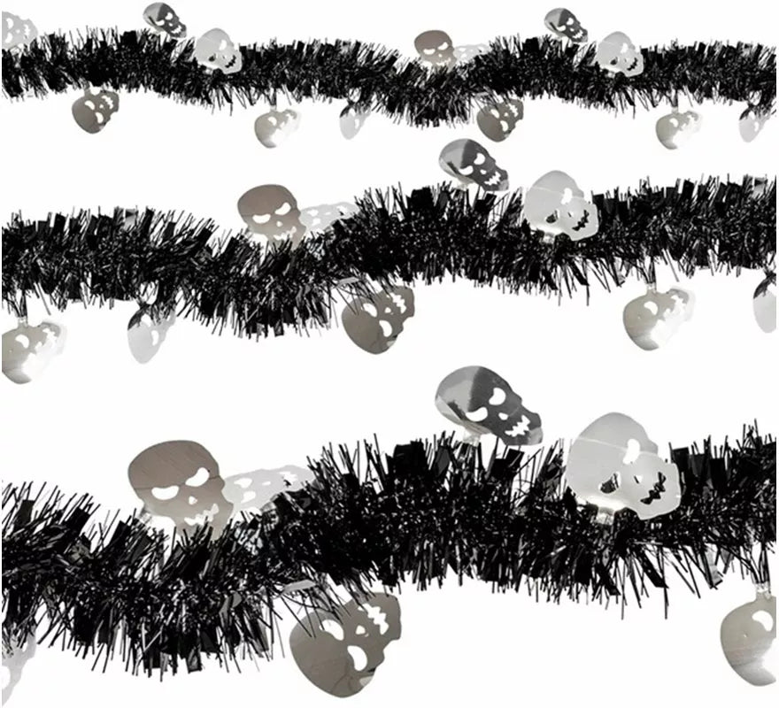 Guirnalda de Calaveras de Oropel de 300 cm