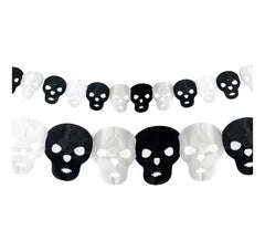 Guirnalda de Calaveras negro y blanco de 3 mts