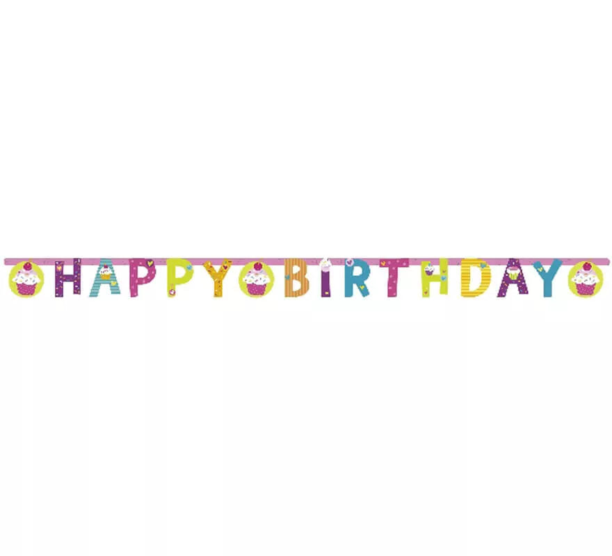Translation missing: es.Guirnalda de Happy Birthday de Cupcake