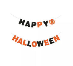 Guirnalda de Happy Halloween naranja y negro de 3 m