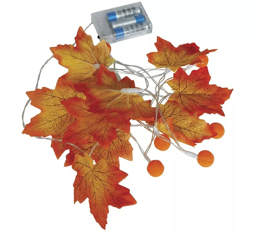 Translation missing: es.Guirnalda de Hojas Calabaza a Pilas de 20 Leds