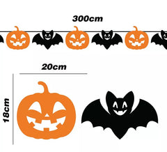 Guirnalda de Murciélago y Calabazas
