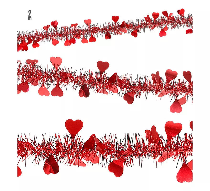 Translation missing: es.Guirnalda Espumillón de Corazones de San Valentín de 2 mts