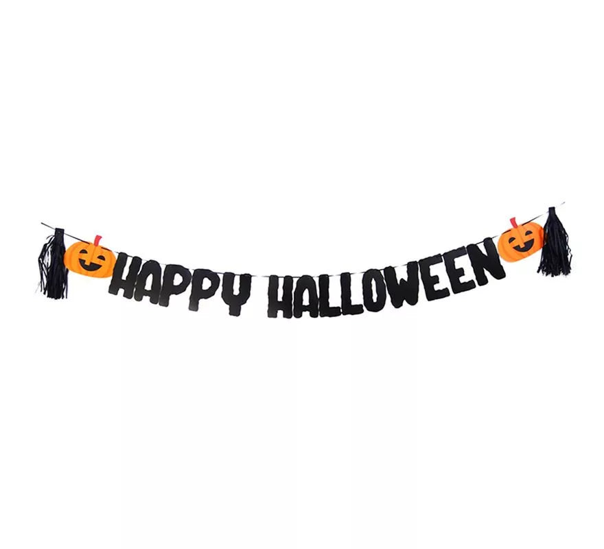 Translation missing: es.Guirnalda Happy Halloween con calabazas de 3 mts