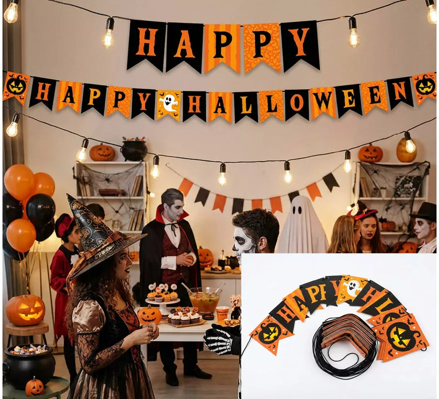 Guirnalda 'Happy Halloween' de 300 cm 20x15 cm