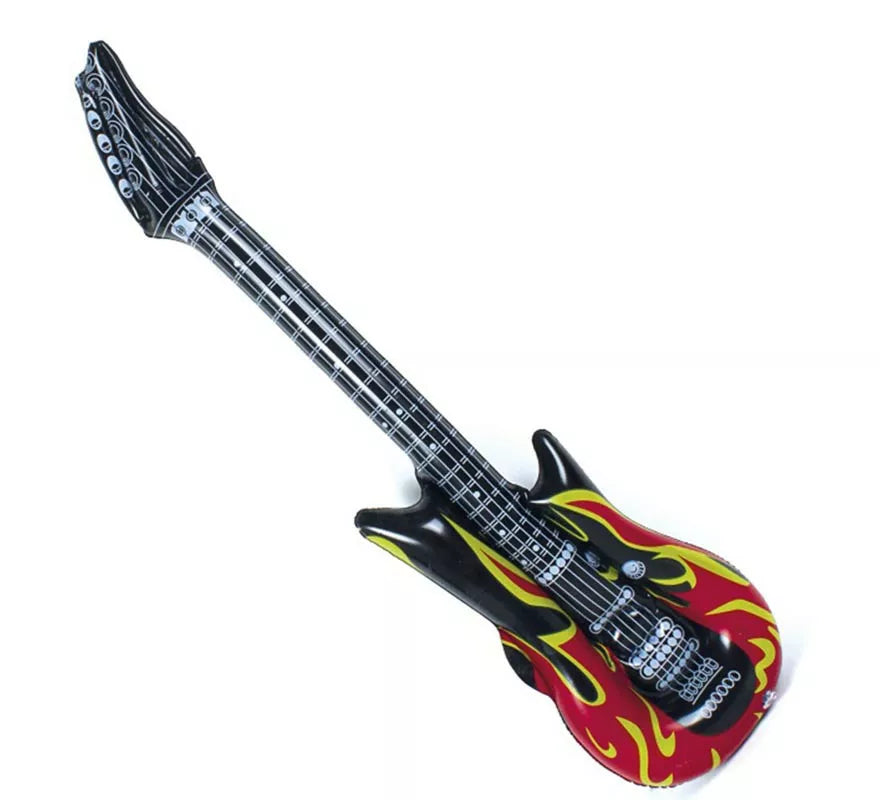 Translation missing: es.Guitarra de Rockero llamas hinchable de 90 cm
