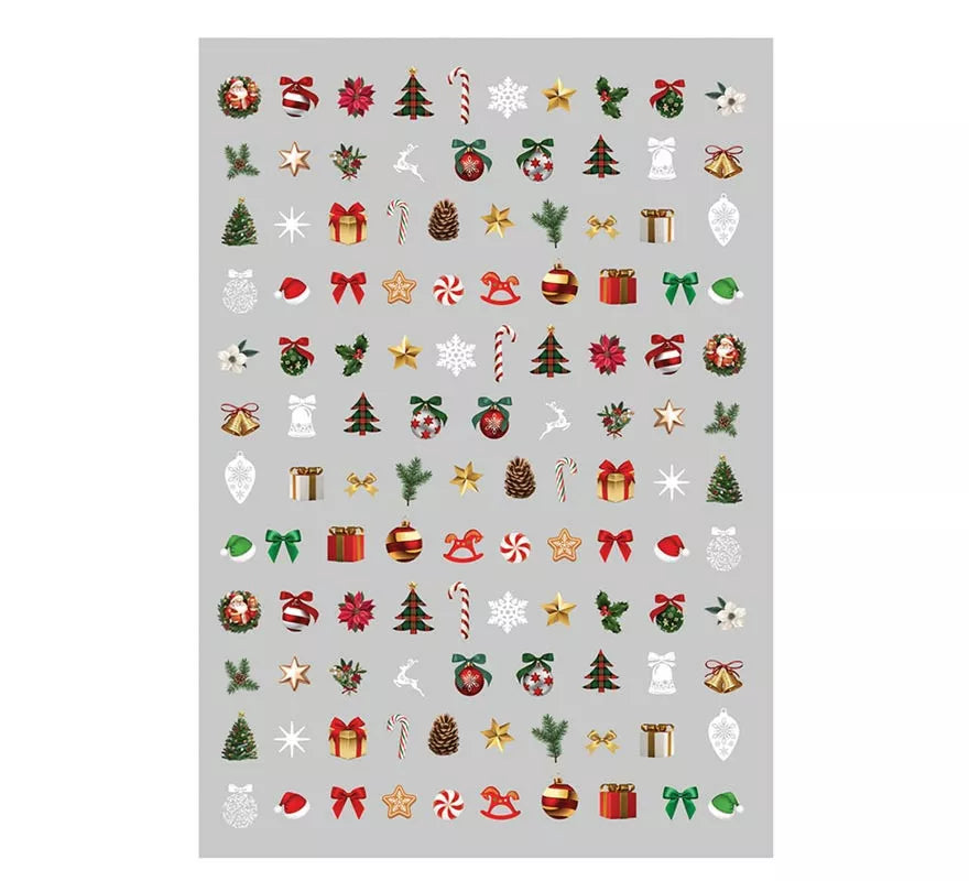 Translation missing: es.Hoja con Pegatinas para Uñas Navidad de 10x7 cm