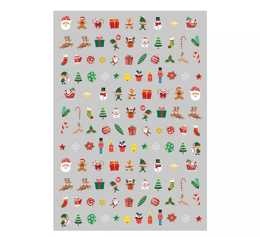 Translation missing: es.Hoja con Pegatinas para Uñas Navidad Papá Noel de 10x7 cm