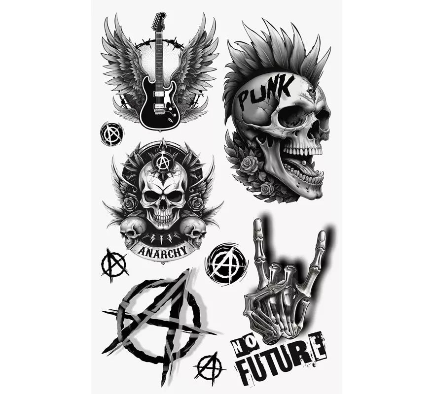 Translation missing: es.Hoja de Tatuajes Punk de 14x30 cm