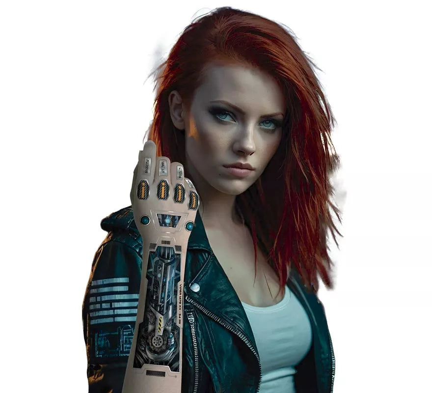 Hoja de Tatuajes Robot Ciborg para Brazo de 14x30 cm