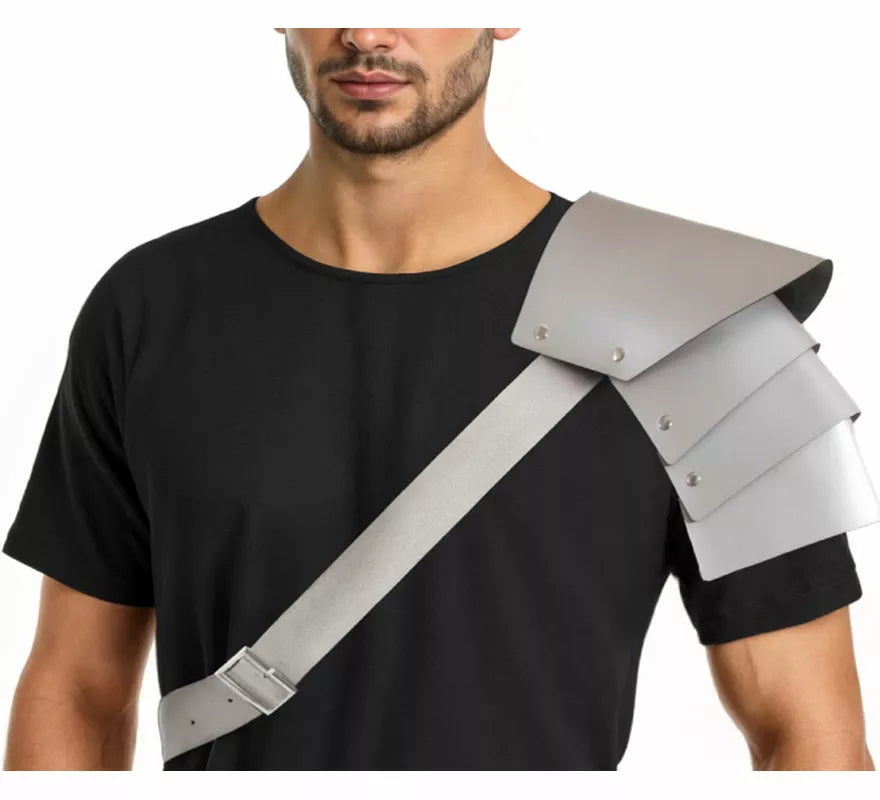 Translation missing: es.Hombrera de Gladiador plateada de 75x25 cm