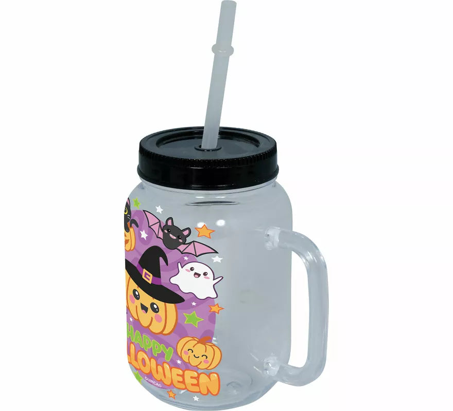 Translation missing: es.Jarra Happy Halloween con Pajita de 14 cm